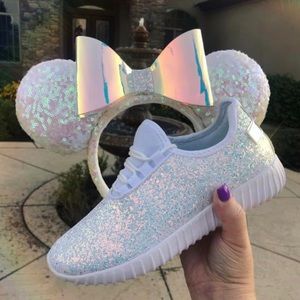 White Unicorn Glitter Athletic Shoes 6